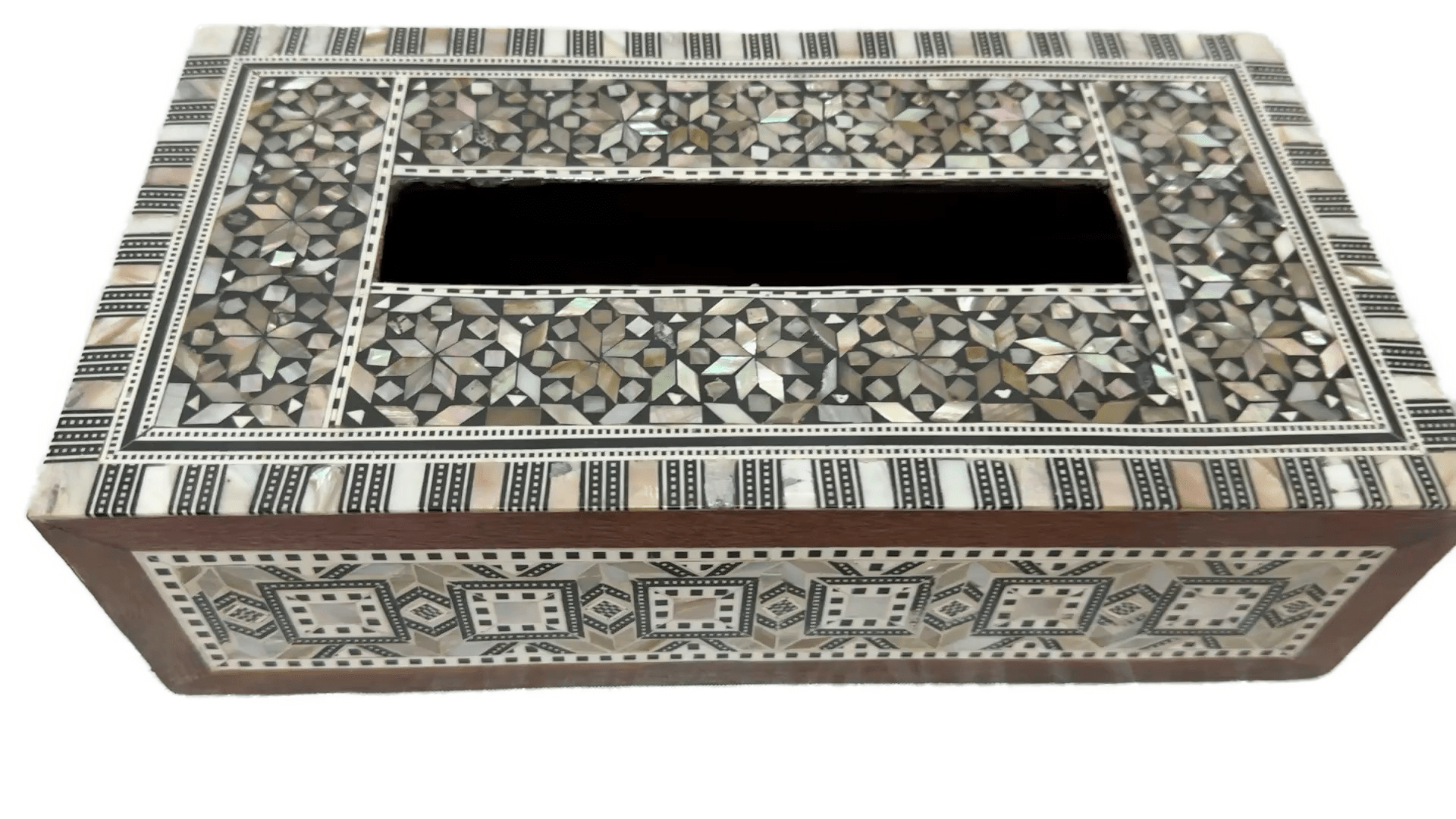 Handmade Mother of Pearl Inlaid Wooden Tissue Box Cover - Laila Hand Made Gifts