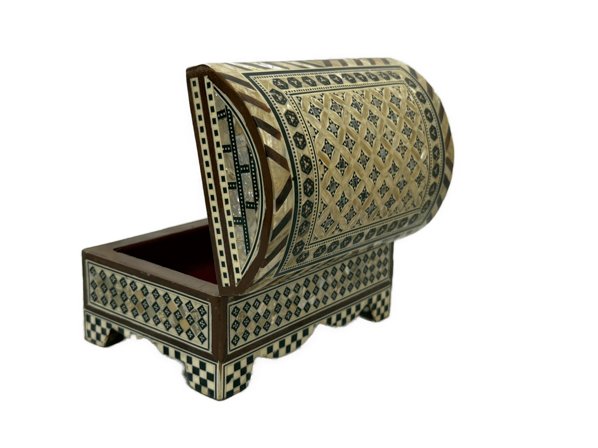 Handmade Mother of Pearl Wooden Jewelry Chest with Velvet Lining - Laila Hand Made Gifts