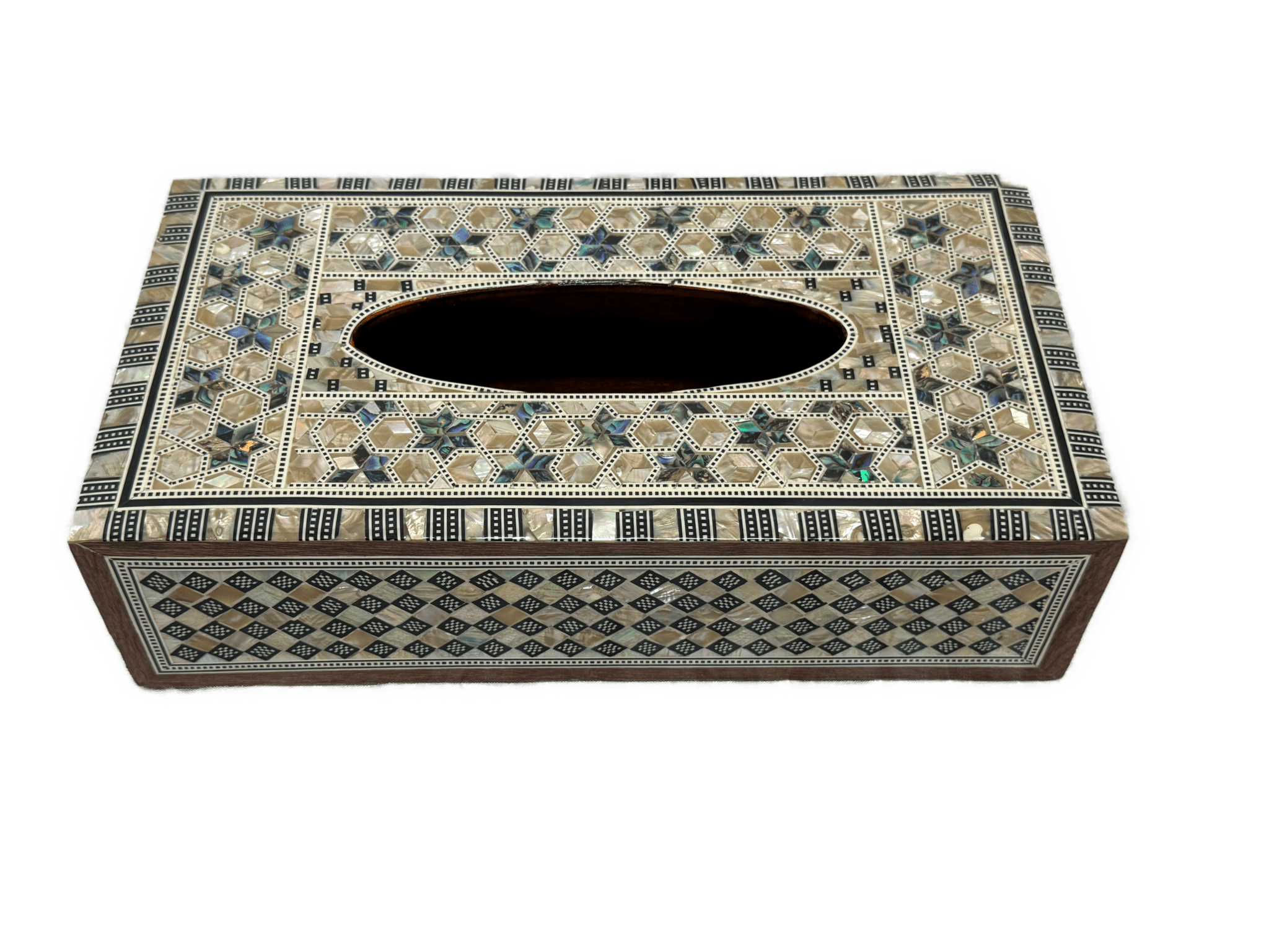 Handmade Mother of Pearl Inlaid Wooden Luxury Tissue Box Cover - Laila Hand Made Gifts