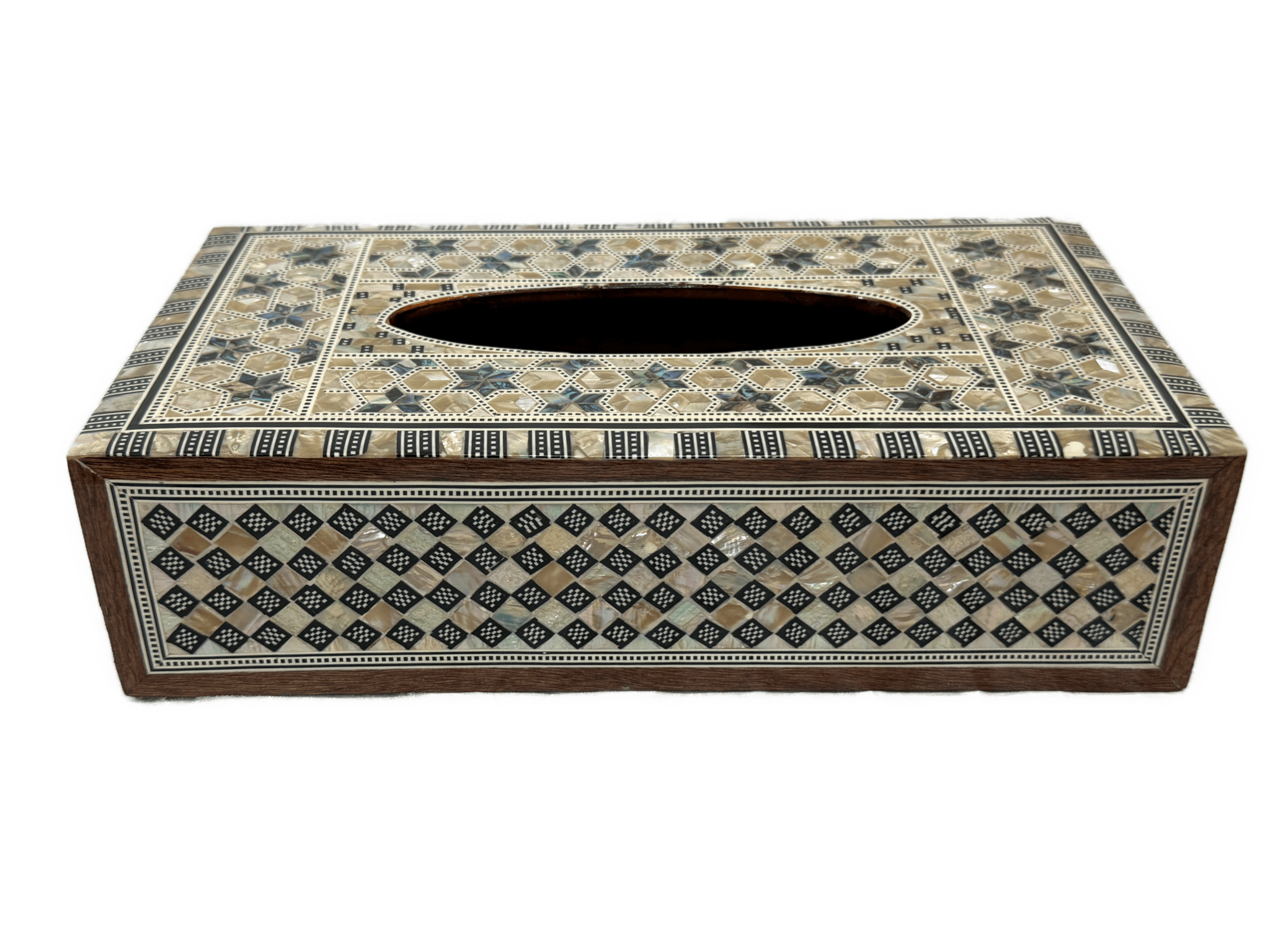 Handmade Mother of Pearl Inlaid Wooden Luxury Tissue Box Cover - Laila Hand Made Gifts