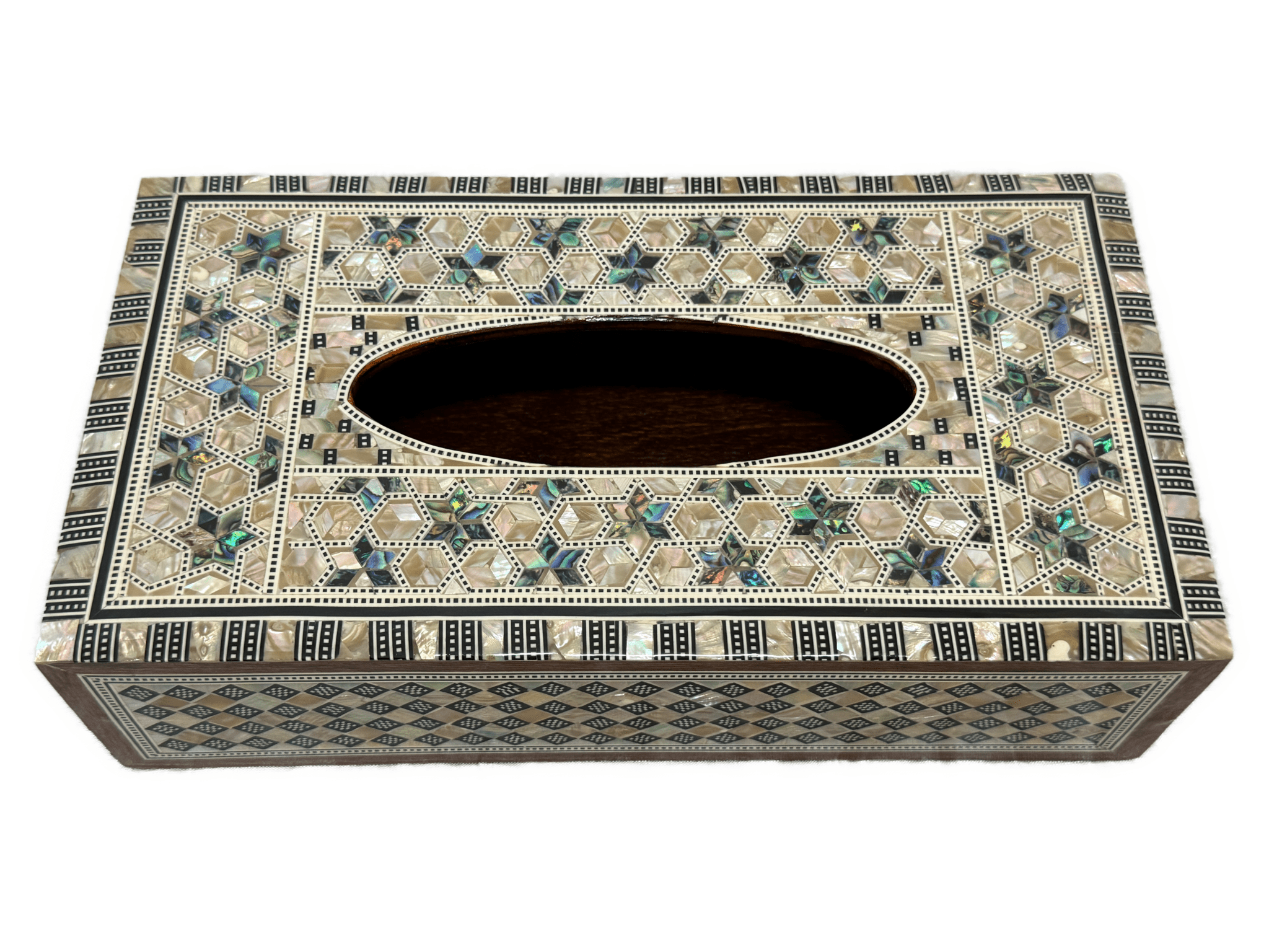 Handmade Mother of Pearl Inlaid Wooden Luxury Tissue Box Cover - Laila Hand Made Gifts