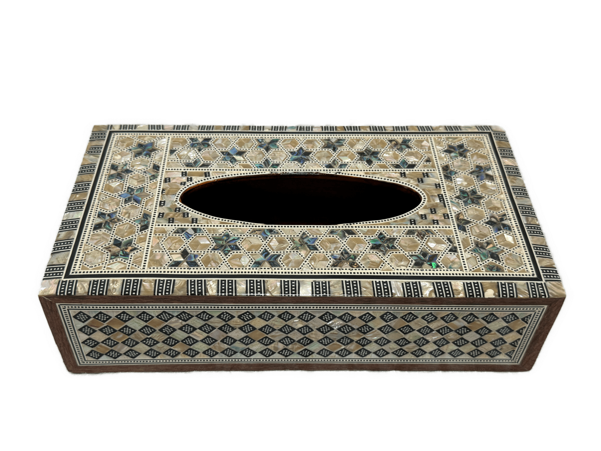 Handmade Mother of Pearl Inlaid Wooden Luxury Tissue Box Cover - Laila Hand Made Gifts