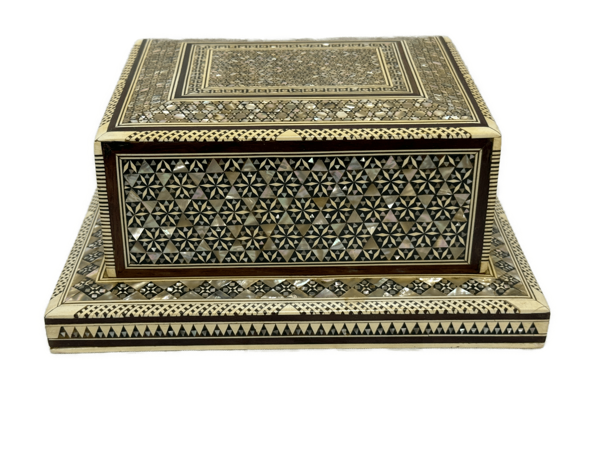 Luxury Mother of Pearl Inlaid Wooden Cigarette Box for 40 Cigars - Laila Hand Made Gifts