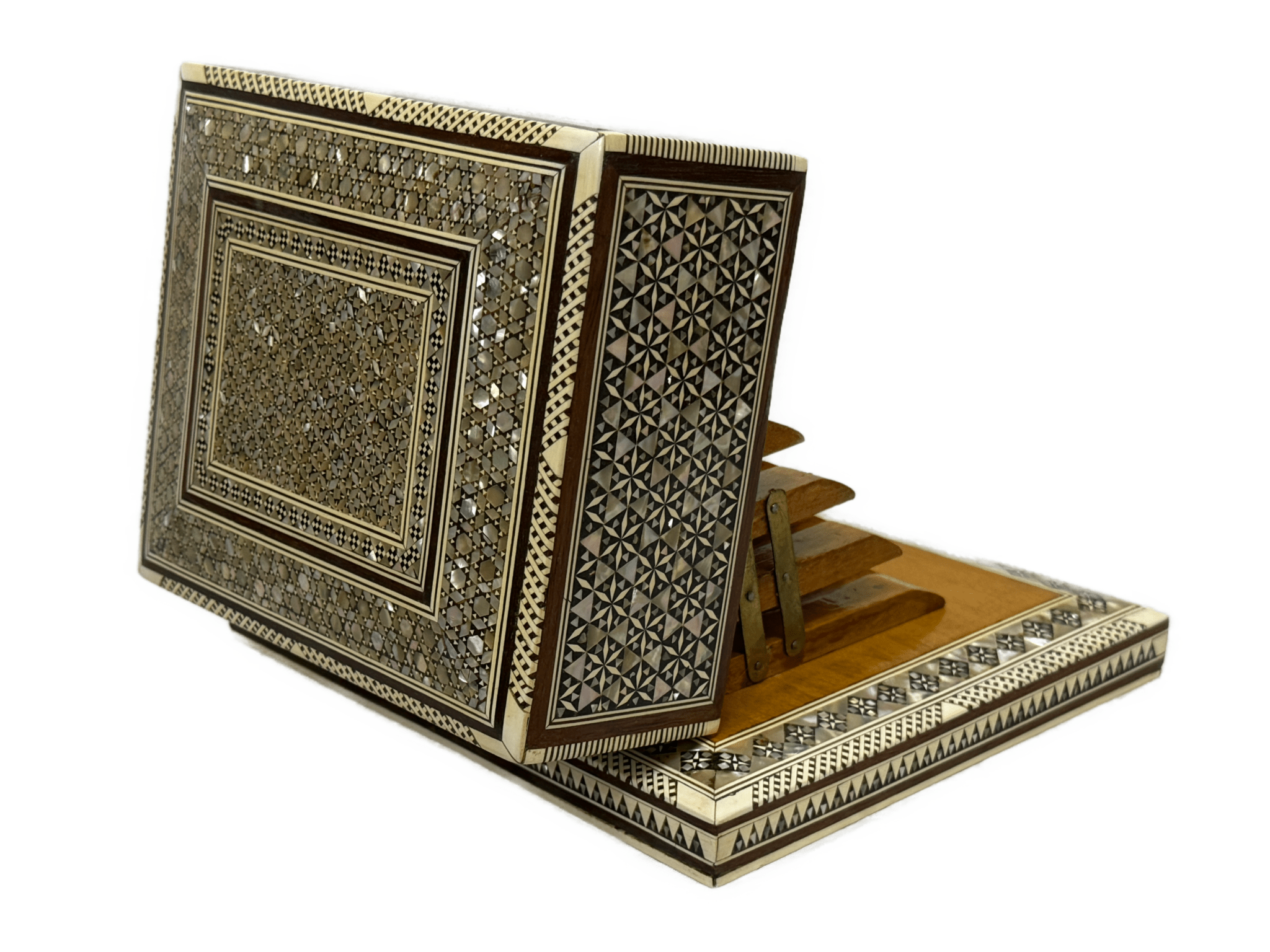 Luxury Mother of Pearl Inlaid Wooden Cigarette Box for 40 Cigars - Laila Hand Made Gifts
