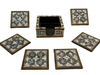 Handmade Mother of Pearl Wooden Coaster Set with Storage Box - Laila Hand Made Gifts
