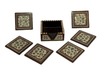 Handmade Mother of Pearl Coaster Set with Wooden Holder – Luxury Inlay Drink Coasters - Laila Hand Made Gifts