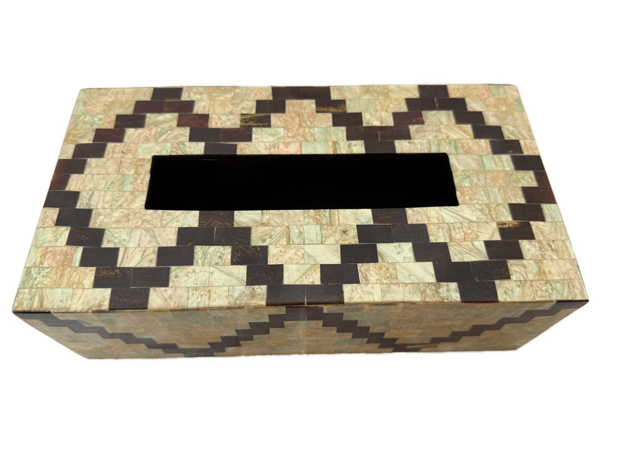 Handmade Mother of Pearl Wooden Tissue Box Cover – Luxury Inlay Holder - Laila Hand Made Gifts