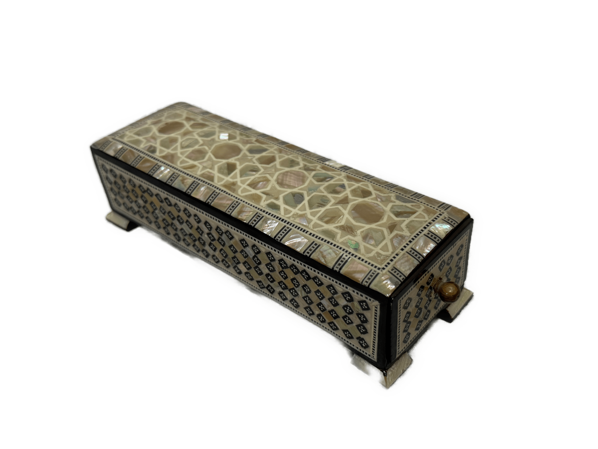 Handmade Mother of Pearl Jewelry Box with Sliding Drawer – Luxury Wooden Keepsake Box - Laila Hand Made Gifts
