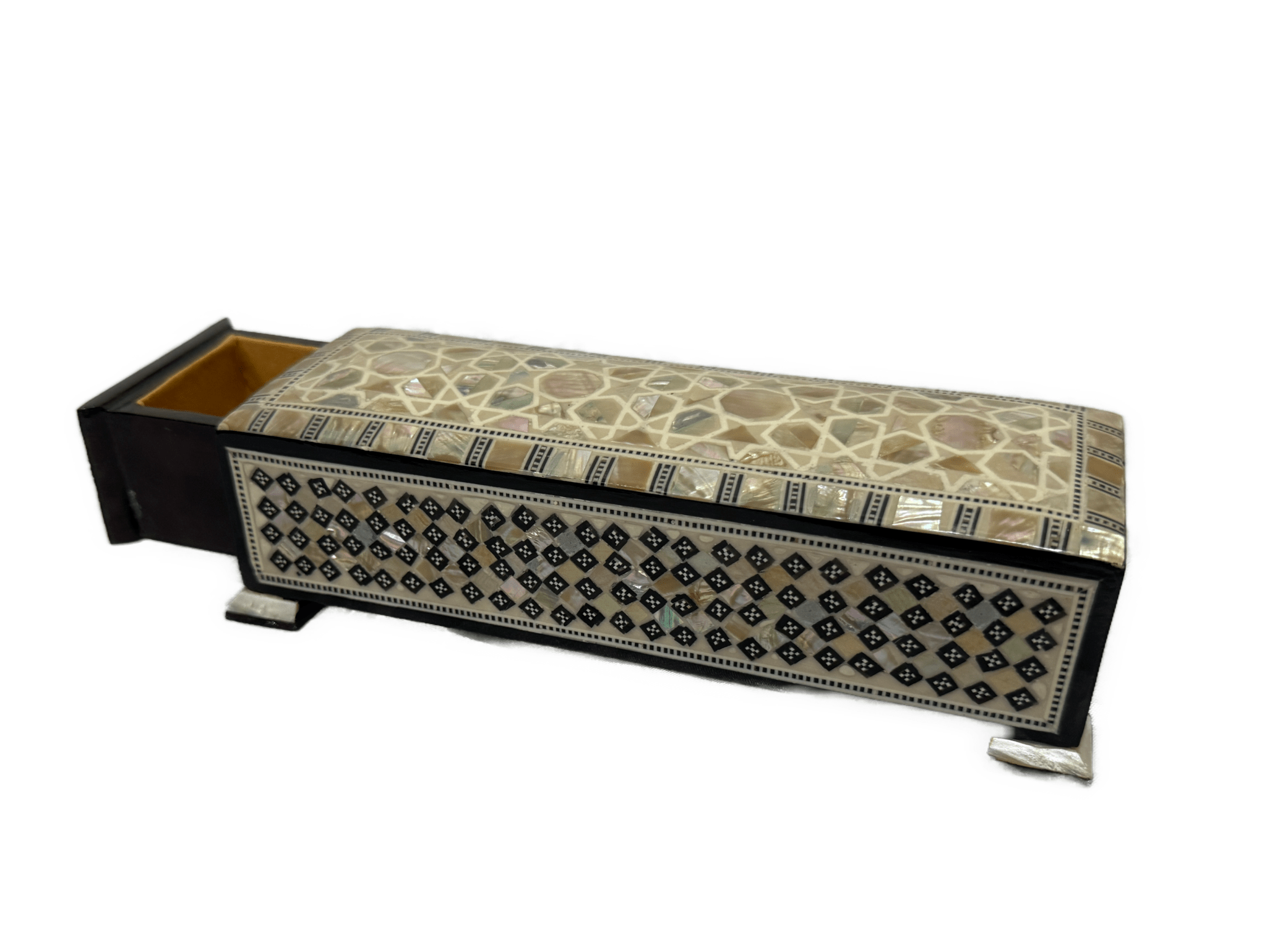 Handmade Mother of Pearl Jewelry Box with Sliding Drawer – Luxury Wooden Keepsake Box - Laila Hand Made Gifts