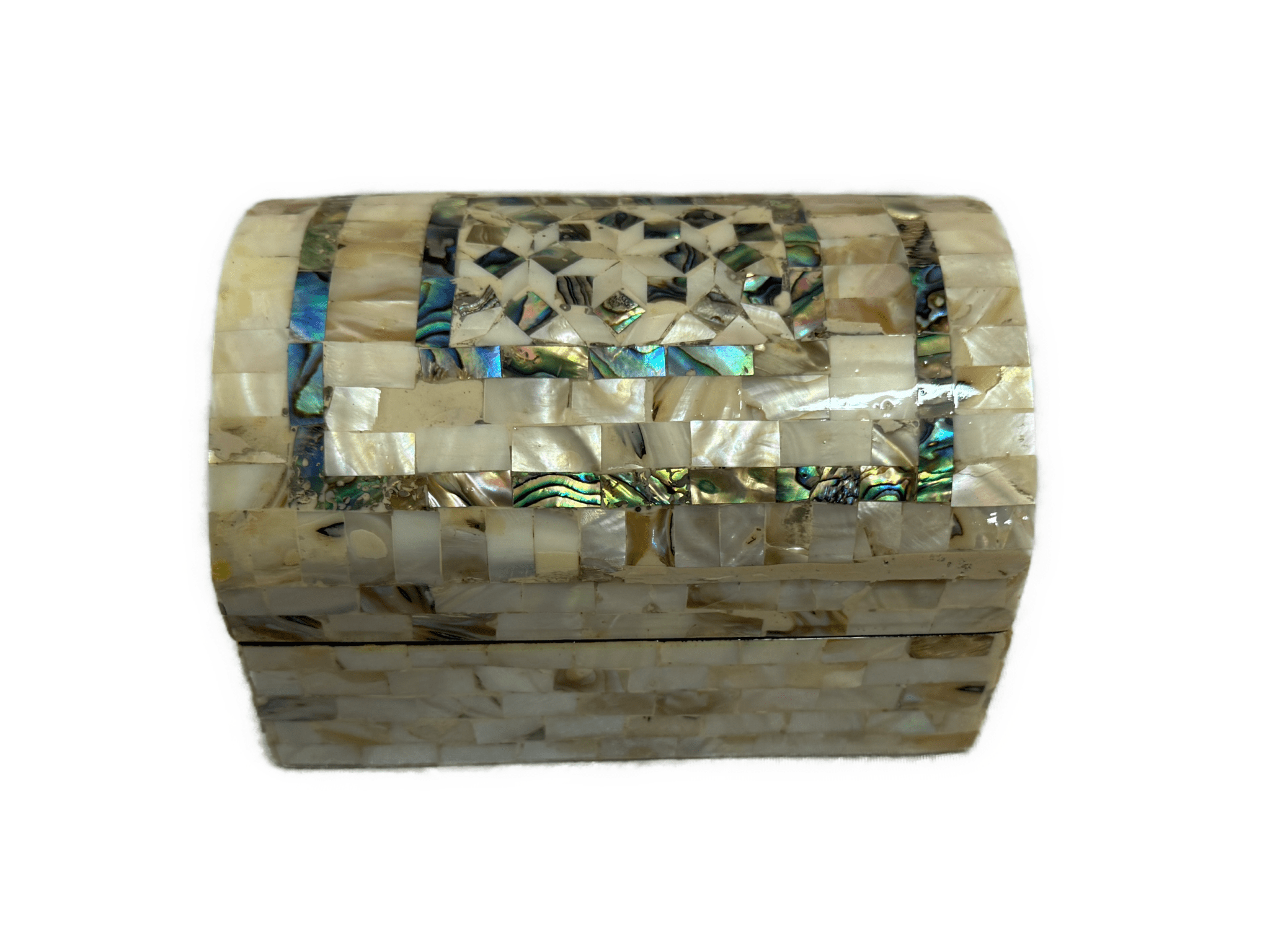 Handmade Mother of Pearl Jewelry Box – Geometric Inlay - Laila Hand Made Gifts
