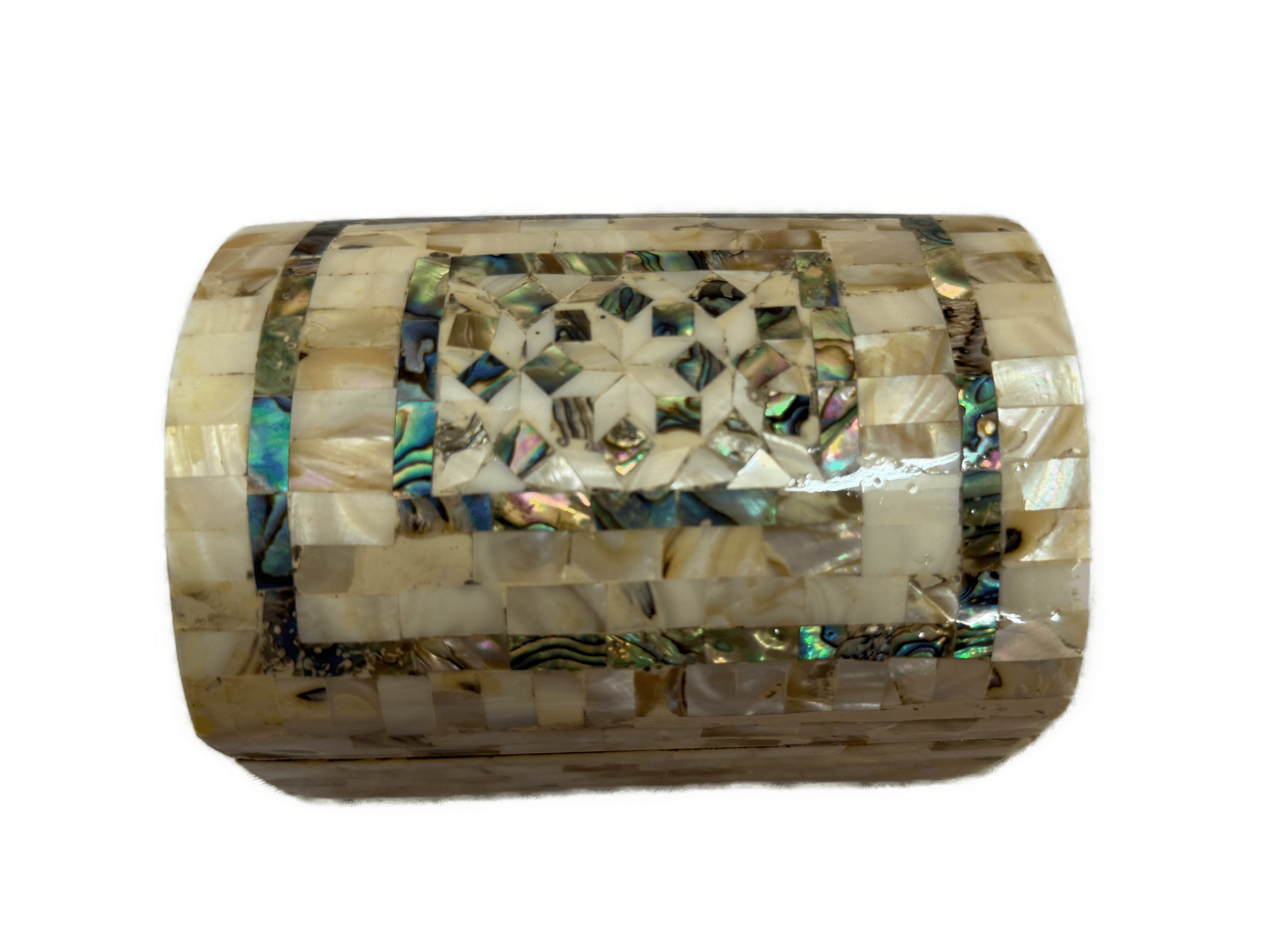 Handmade Mother of Pearl Jewelry Box – Geometric Inlay - Laila Hand Made Gifts