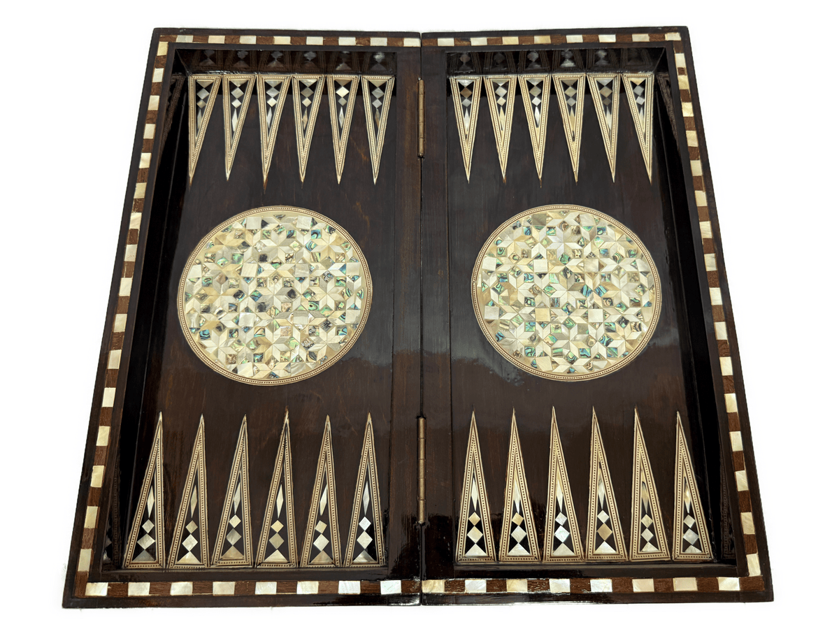 Handmade Mother of Pearl Backgammon & Chess Board | Luxury Wooden Game Set - Laila Hand Made Gifts