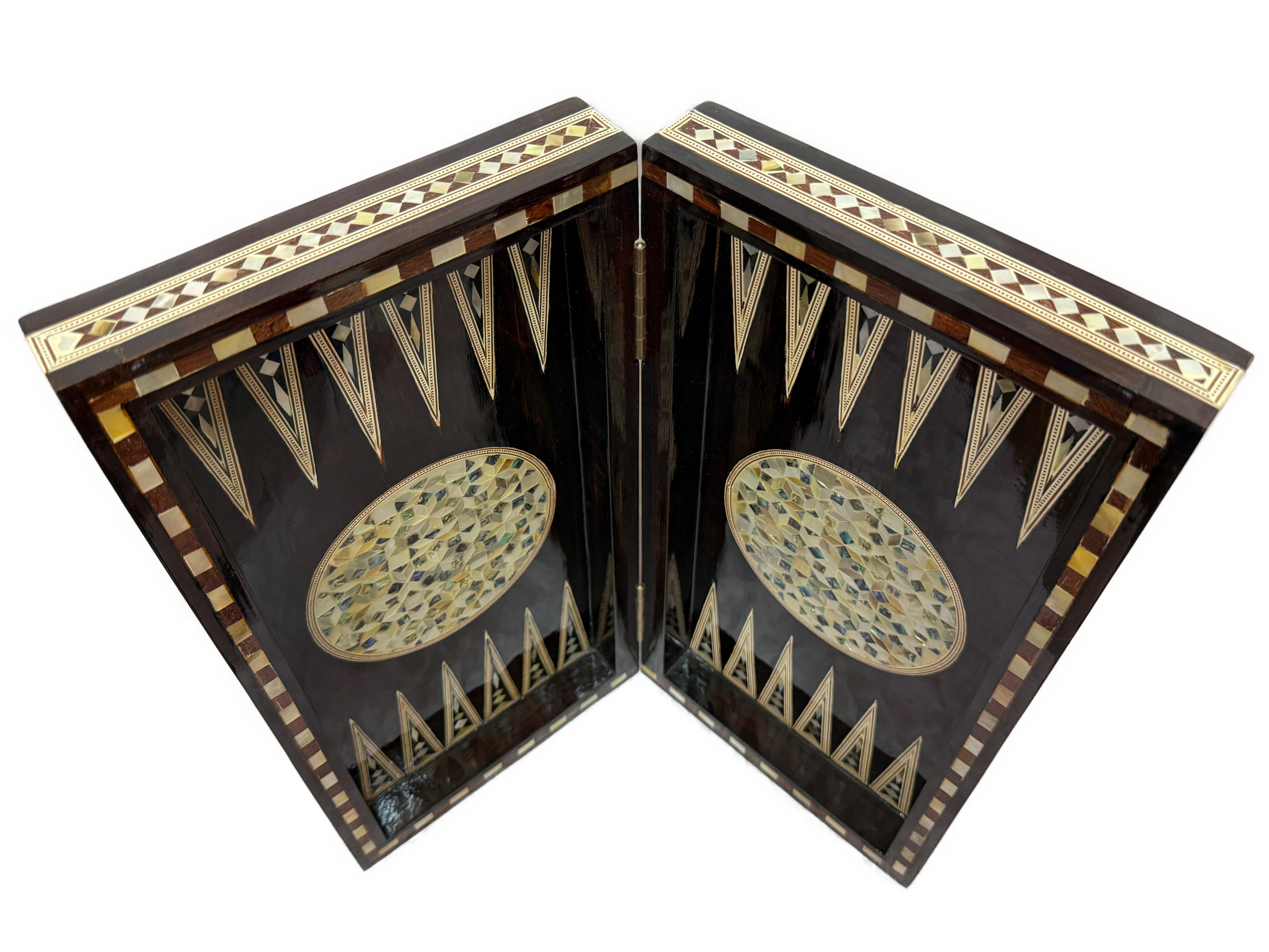 Handmade Mother of Pearl Backgammon & Chess Board | Luxury Wooden Game Set