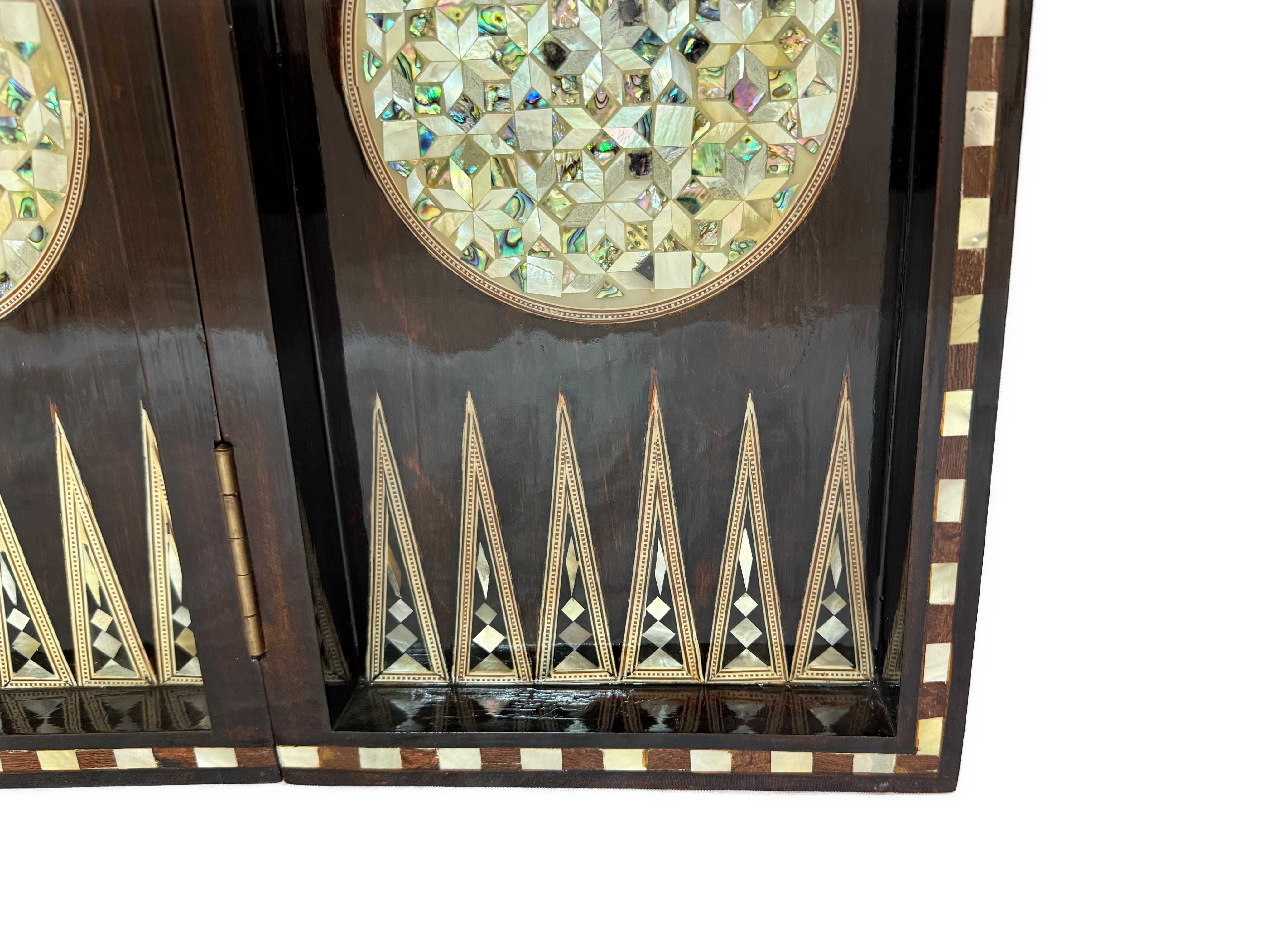 Handmade Mother of Pearl Backgammon & Chess Board | Luxury Wooden Game Set