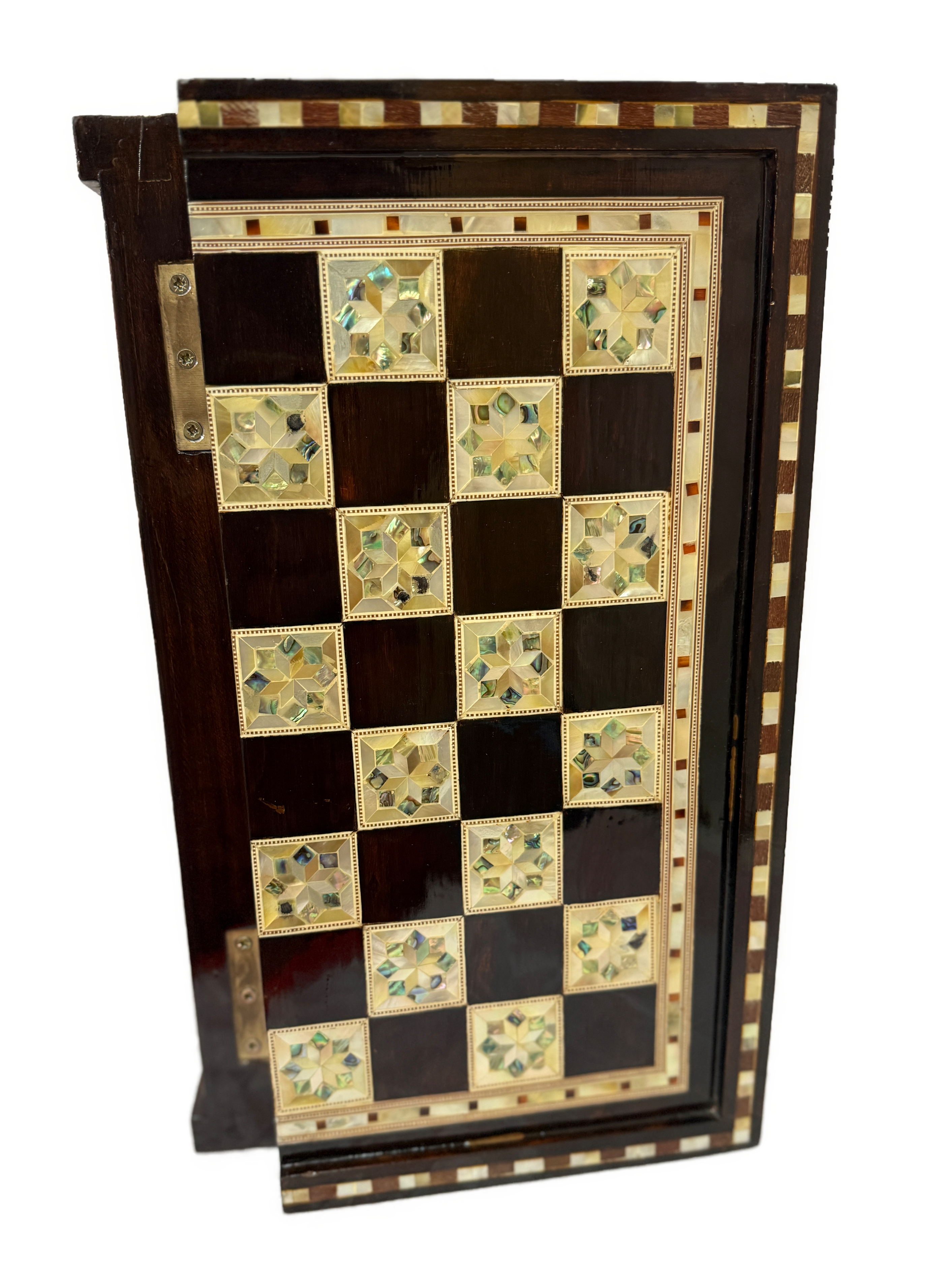 Handmade Mother of Pearl Backgammon & Chess Board | Luxury Wooden Game Set