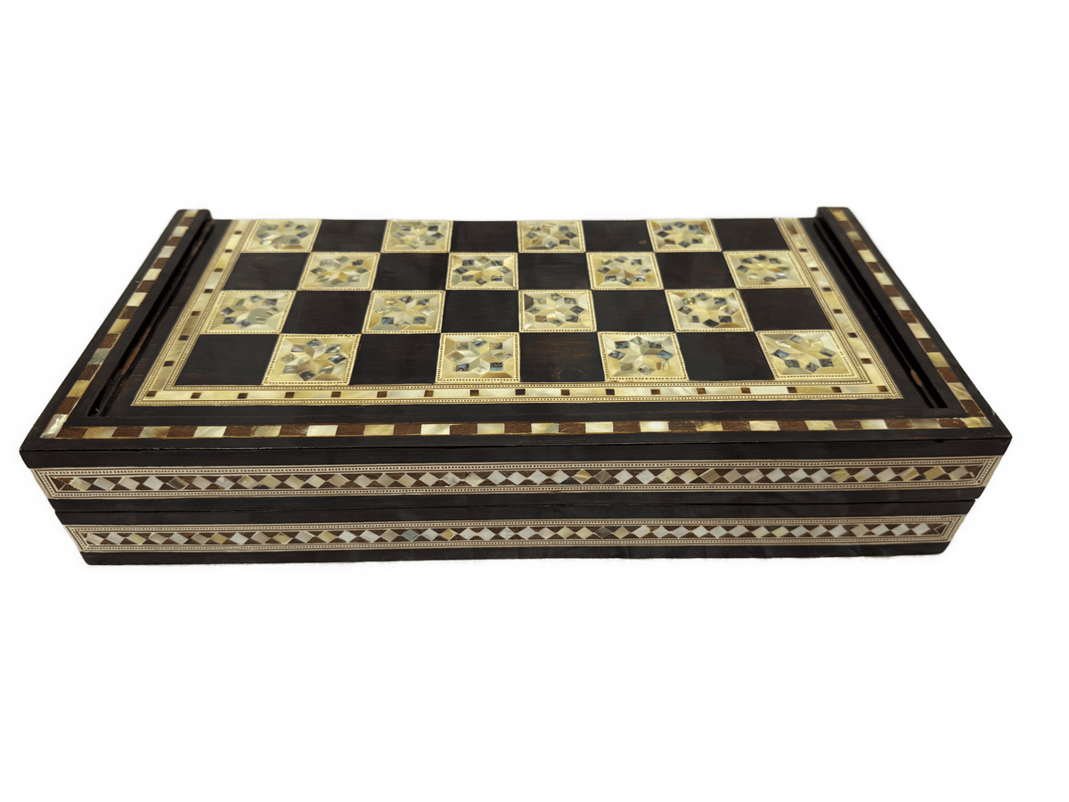 Handmade Mother of Pearl Backgammon & Chess Board | Luxury Wooden Game Set - Laila Hand Made Gifts