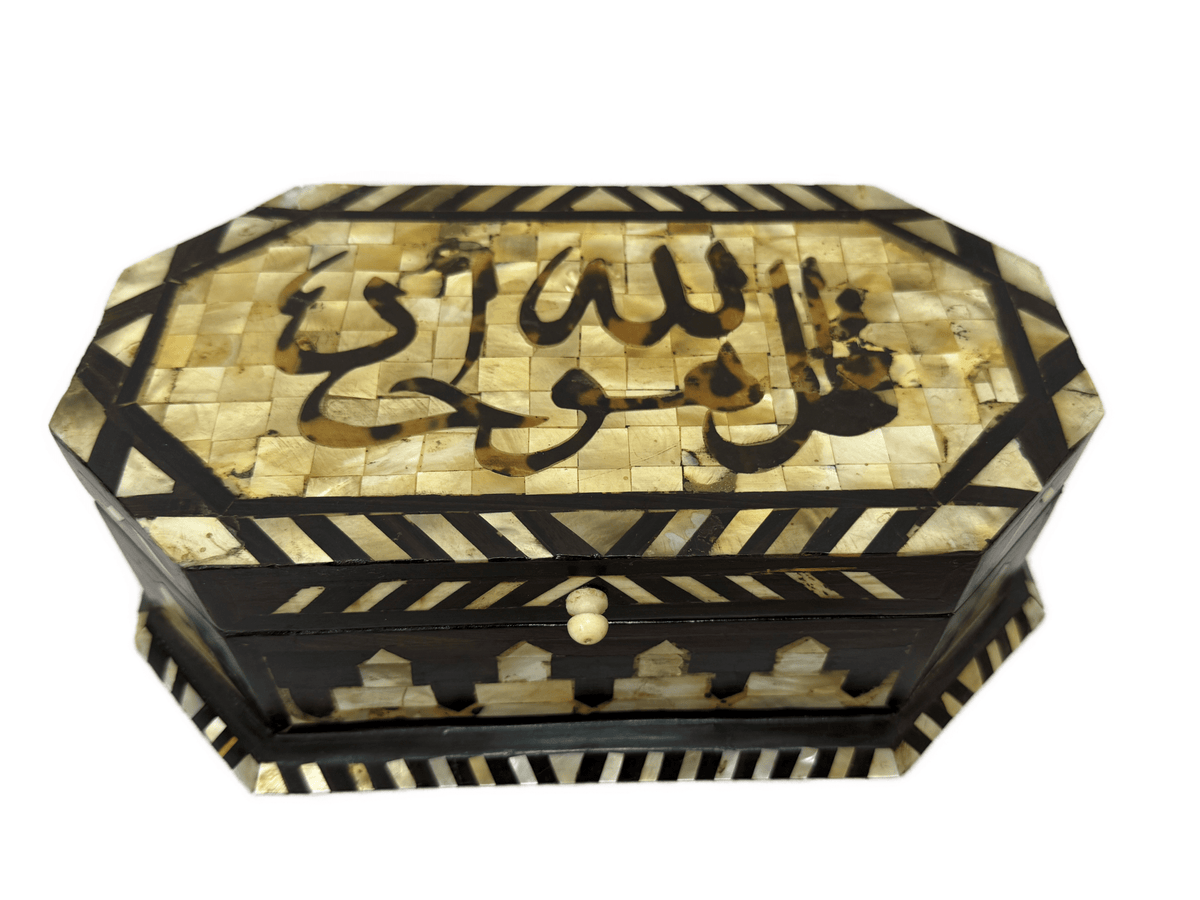 Handmade Mother of Pearl Jewelry Box, Wooden Inlay Keepsake Box, Egyptian Decor - Laila Hand Made Gifts