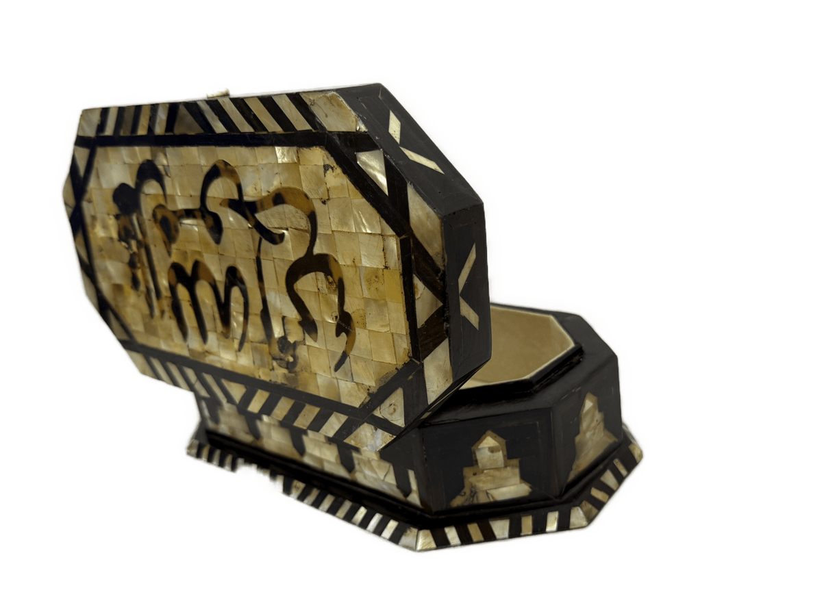 Handmade Mother of Pearl Jewelry Box, Wooden Inlay Keepsake Box, Egyptian Decor - Laila Hand Made Gifts