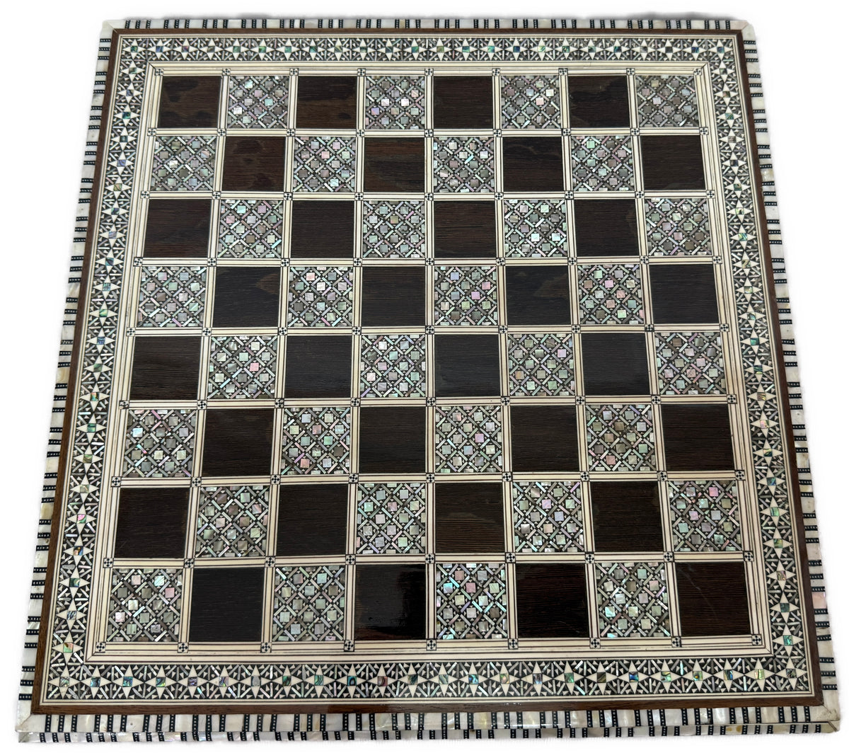 Handcrafted Mother of Pearl Chess Board – Egyptian Inlay Art
