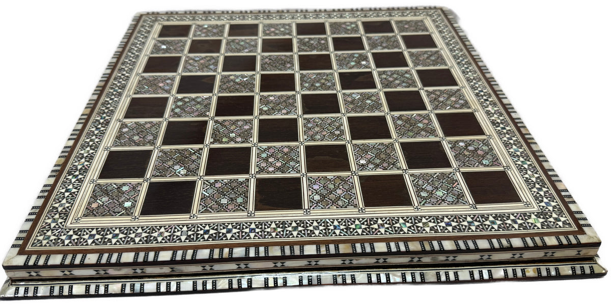 Handcrafted Mother of Pearl Chess Board – Egyptian Inlay Art