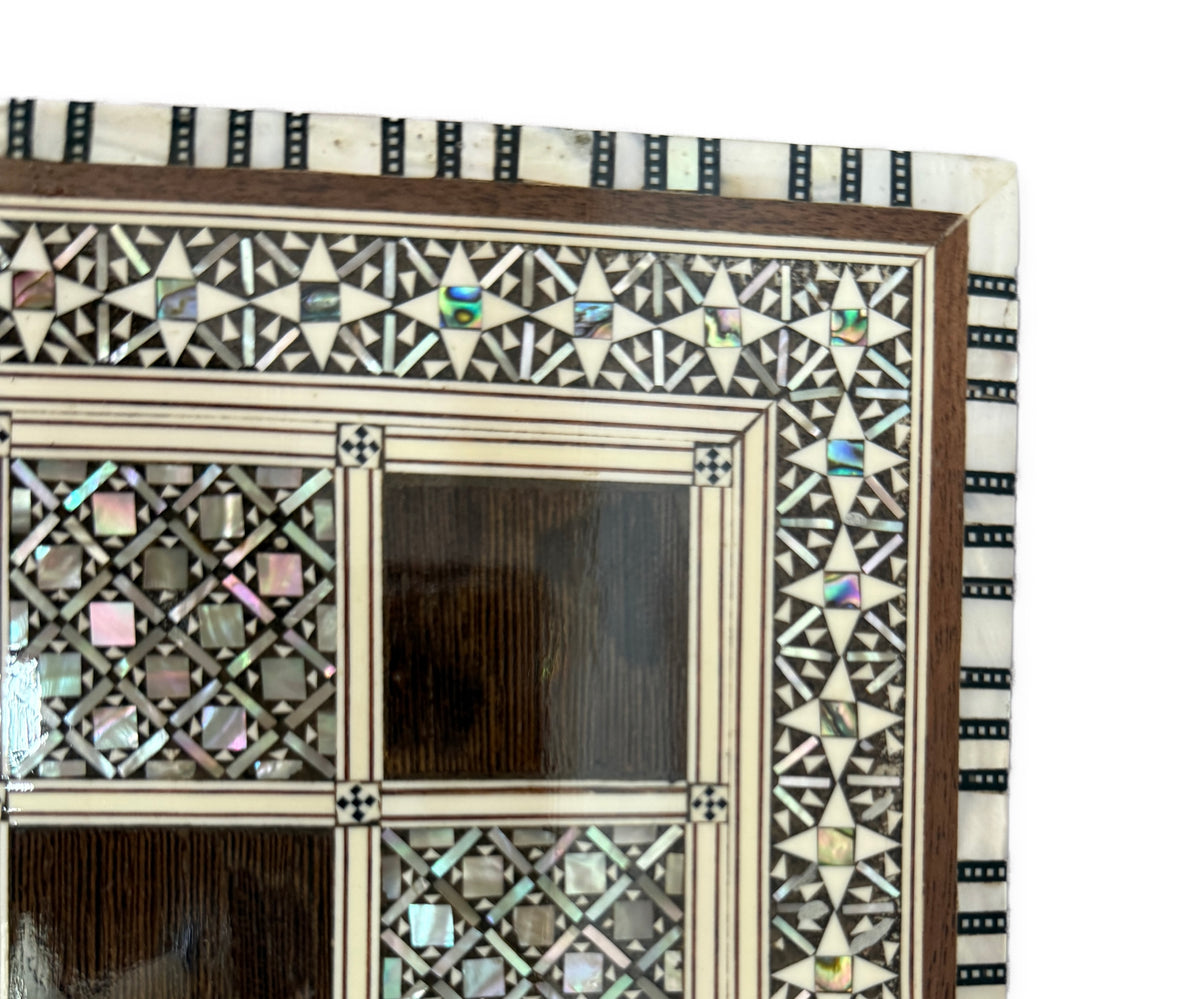 Handcrafted Mother of Pearl Chess Board – Egyptian Inlay Art