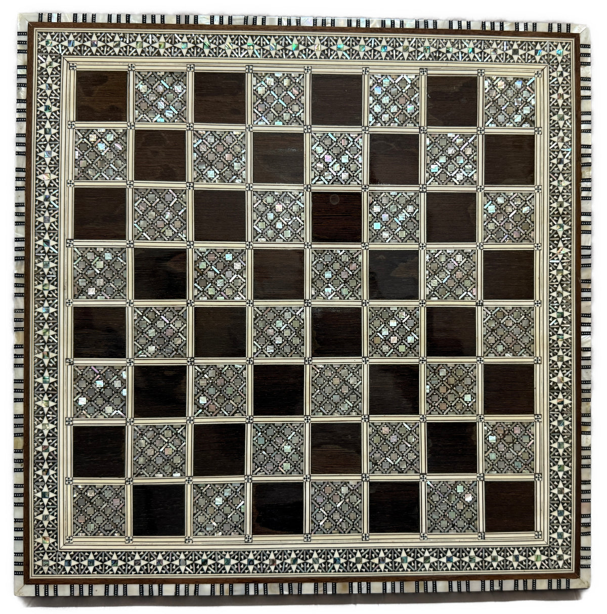 Handcrafted Mother of Pearl Chess Board – Egyptian Inlay Art