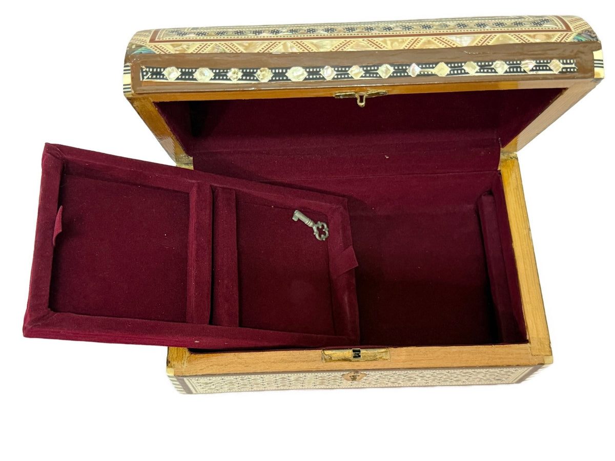 Handmade Mother of Pearl Jewelry Box – Ornate Egyptian Inlay - Laila Hand Made Gifts