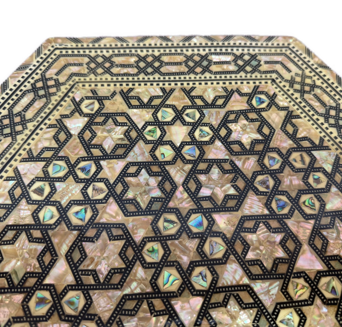 Handcrafted Inlay Side Table – Egyptian Arabesque Woodwork - Laila Hand Made Gifts