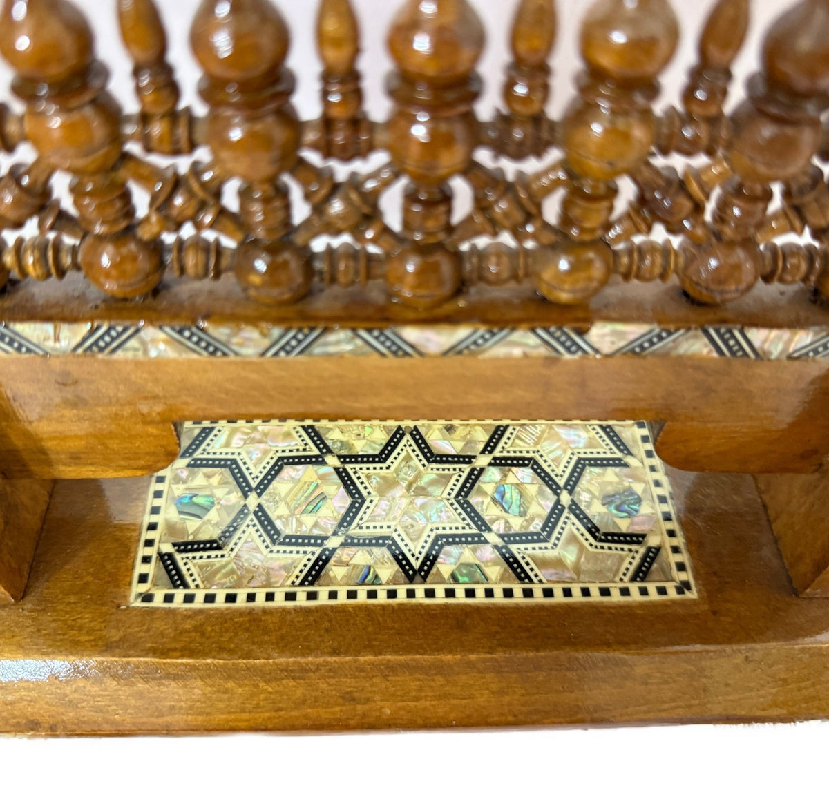 Handcrafted Inlay Side Table – Egyptian Arabesque Woodwork - Laila Hand Made Gifts