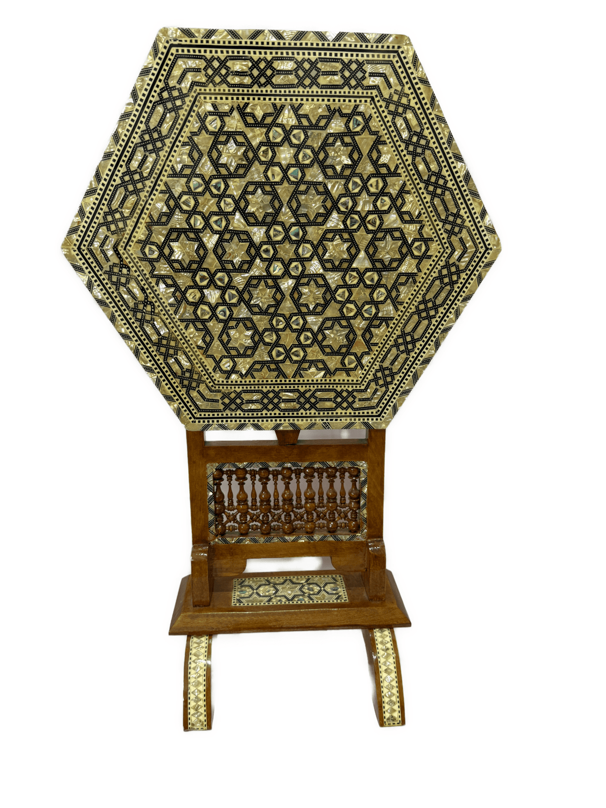 Handcrafted Inlay Side Table – Egyptian Arabesque Woodwork - Laila Hand Made Gifts