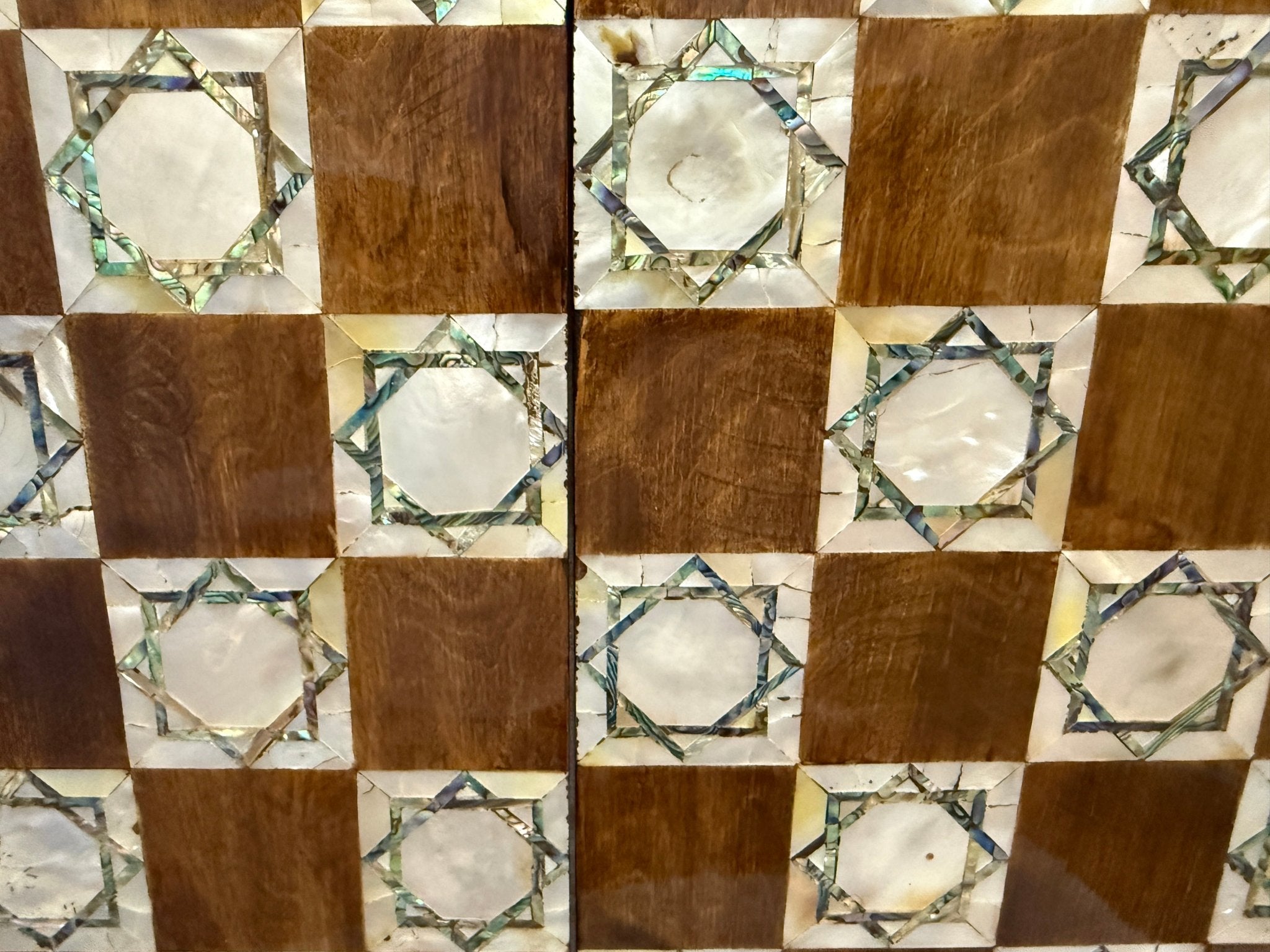 Handmade Mother of Pearl Backgammon & Chess Board 21” Wooden Game Set - Laila Hand Made Gifts