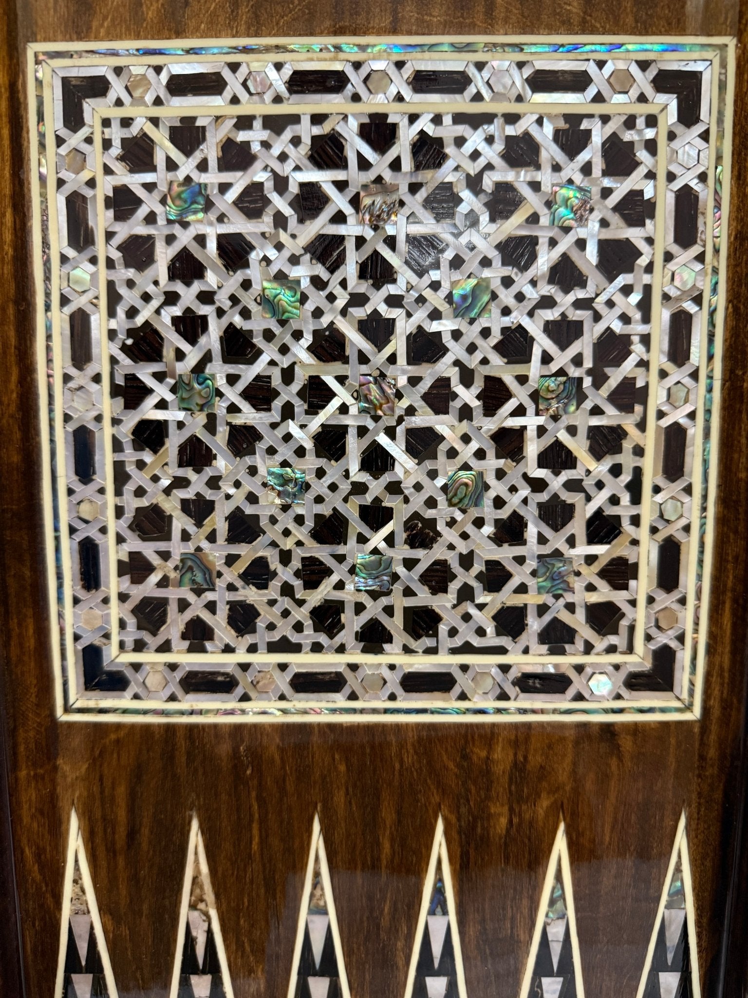 Handmade Mother of Pearl Backgammon & Chess Board 21” Wooden Game Set - Laila Hand Made Gifts