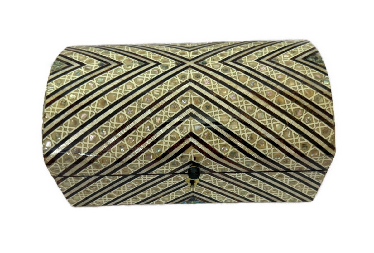 Handmade Shell Inlay Jewelry Box – Egyptian Geometric Design - Laila Hand Made Gifts