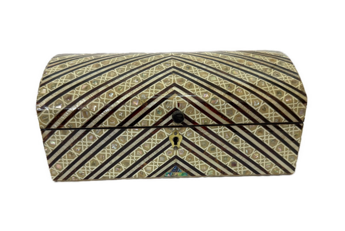 Handmade Shell Inlay Jewelry Box – Egyptian Geometric Design - Laila Hand Made Gifts