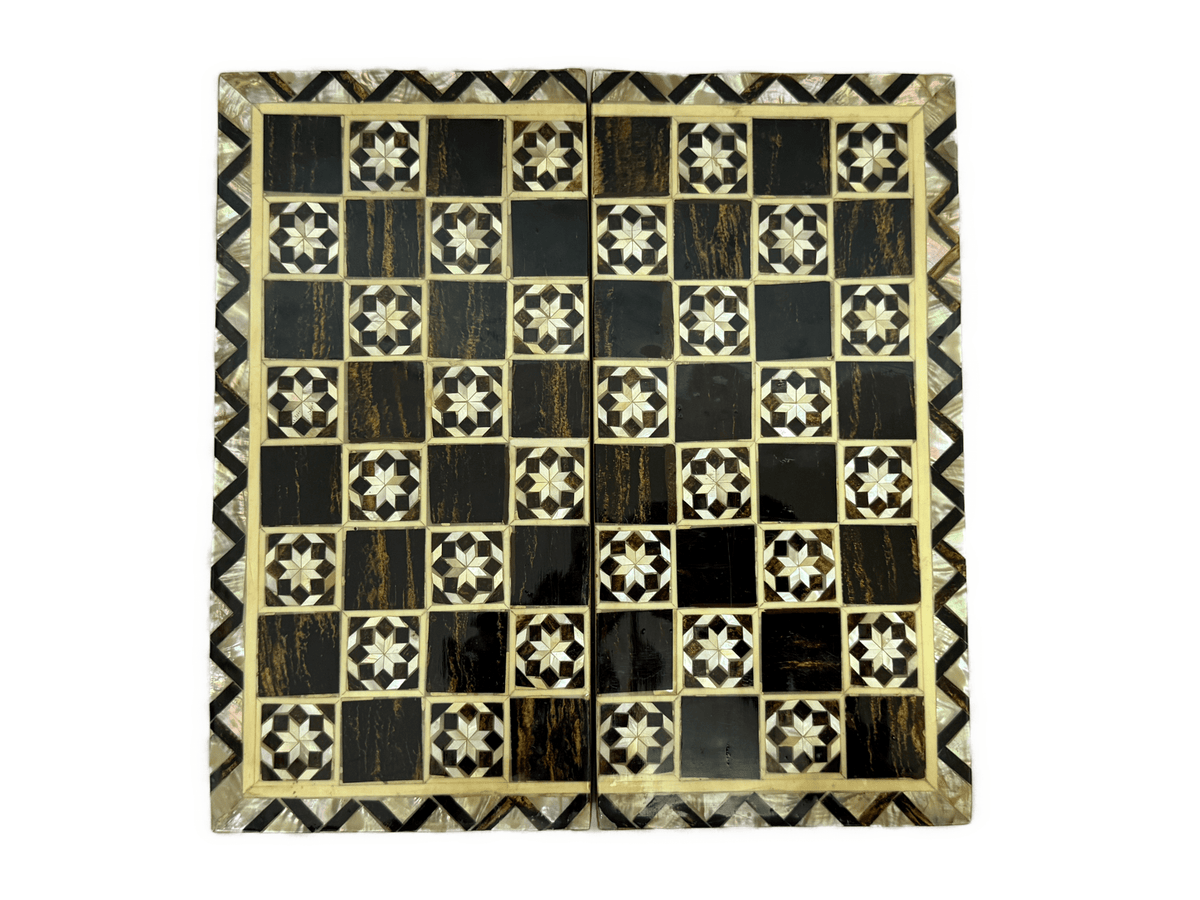 Luxury Handmade Mother of Pearl Backgammon & Chess Board | Egyptian Wooden Game Set (Copy) - Laila Hand Made Gifts