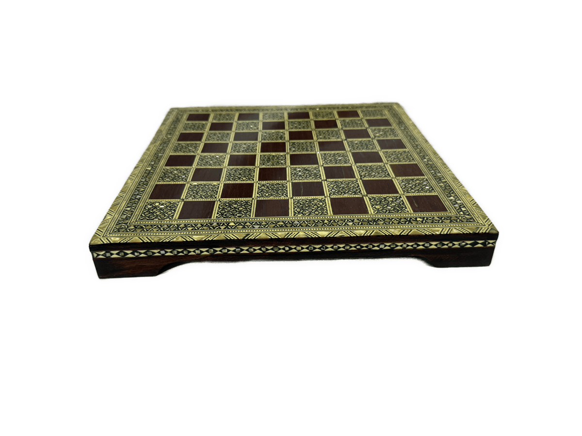 Handmade Wooden Chess Board with Intricate Inlay - Laila Hand Made Gifts