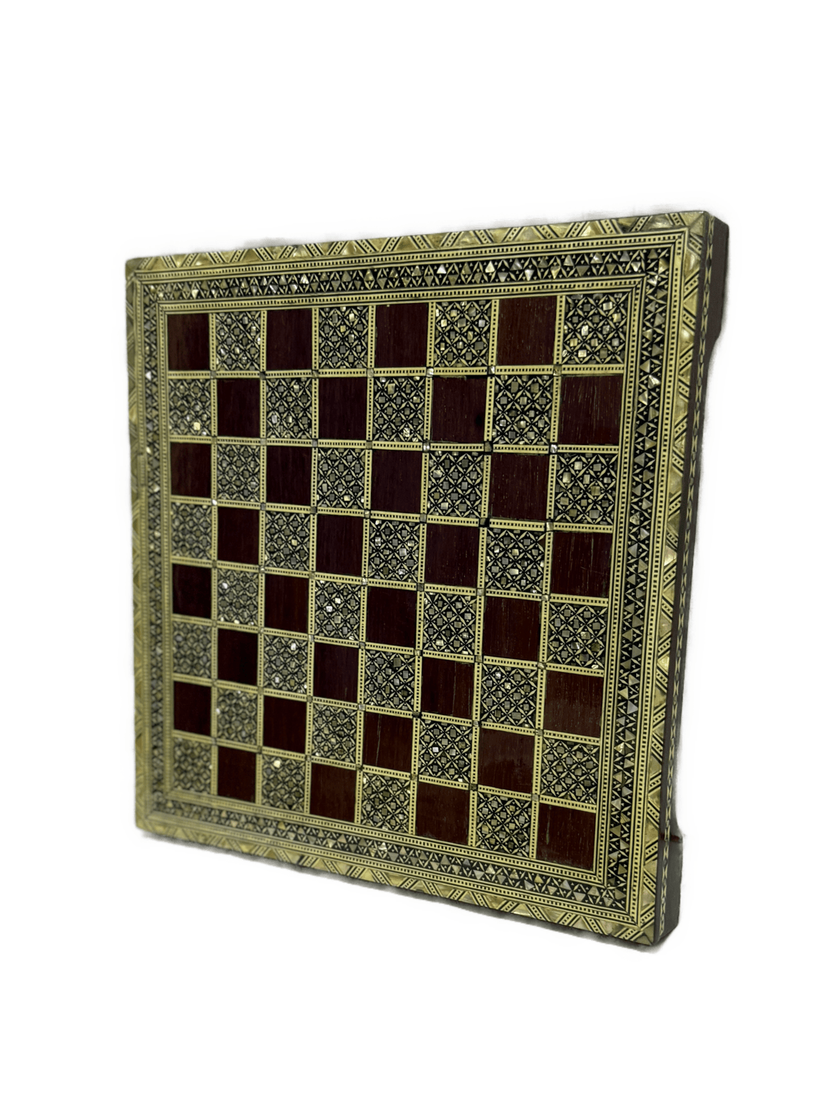 Handmade Wooden Chess Board with Intricate Inlay - Laila Hand Made Gifts