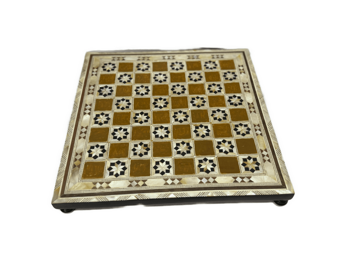 Handmade Wooden Chess Board with Mother of Pearl Inlay - Laila Hand Made Gifts