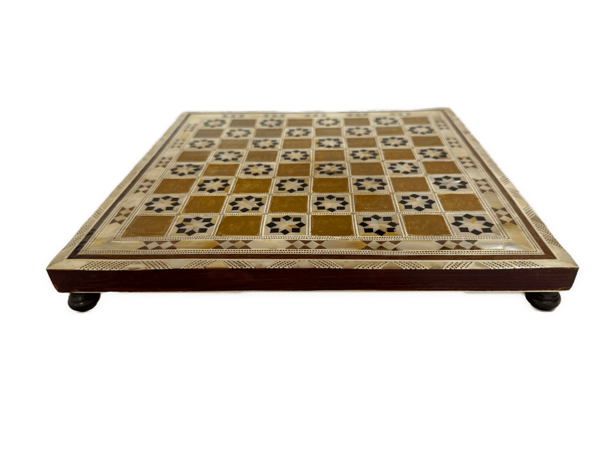 Handmade Wooden Chess Board with Mother of Pearl Inlay - Laila Hand Made Gifts