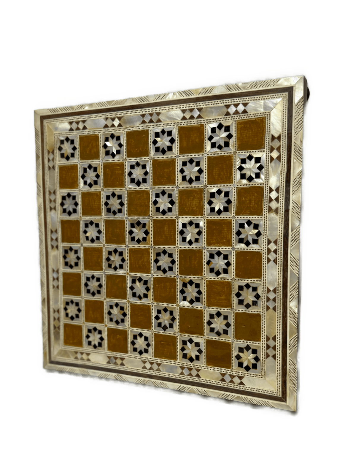 Handmade Wooden Chess Board with Mother of Pearl Inlay - Laila Hand Made Gifts
