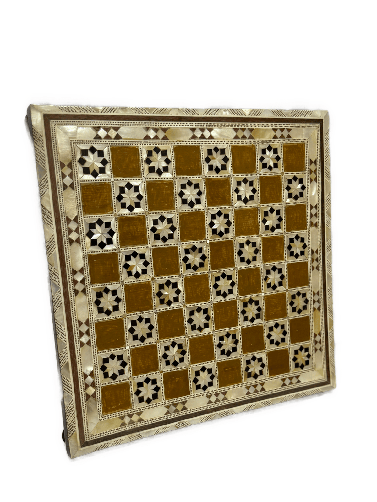 Handmade Wooden Chess Board with Mother of Pearl Inlay - Laila Hand Made Gifts