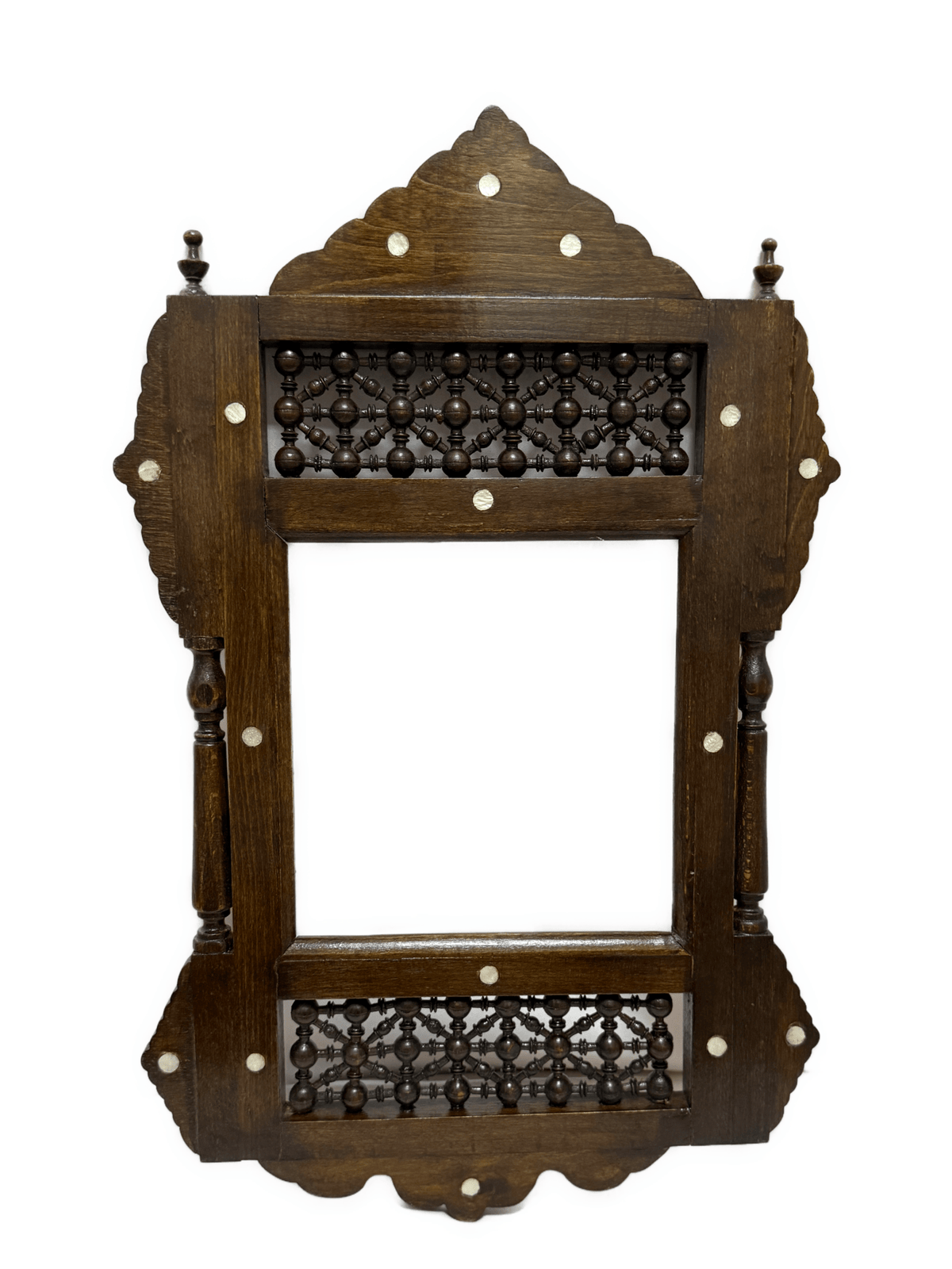 Handmade Wooden Frame with Mother of Pearl and Arabesque - Laila Hand Made Gifts
