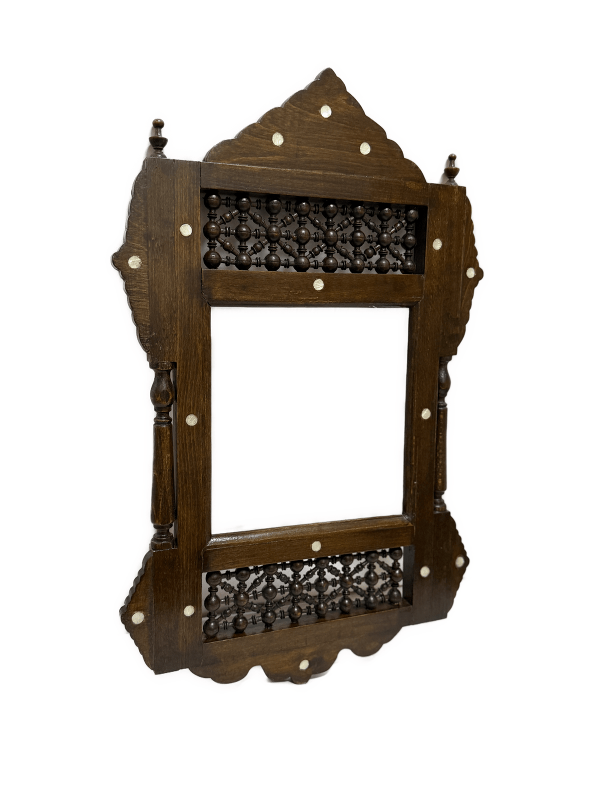 Handmade Wooden Frame with Mother of Pearl and Arabesque - Laila Hand Made Gifts