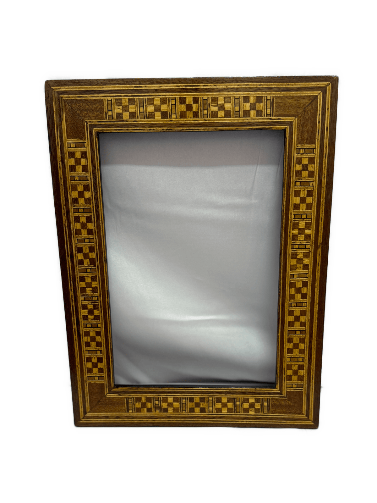 Handmade Wooden Picture Frame with Geometric Wood Inlay - Laila Hand Made Gifts