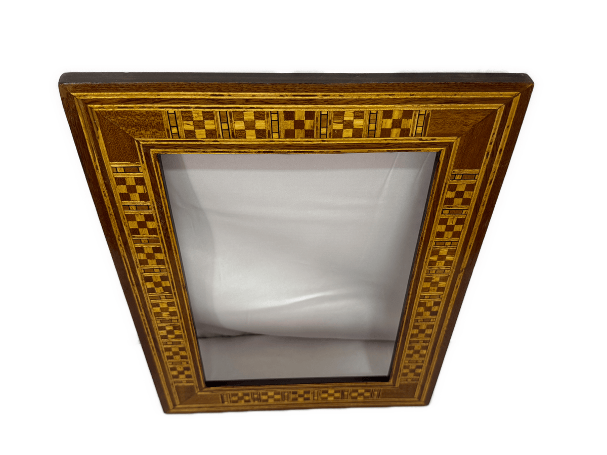 Handmade Wooden Picture Frame with Geometric Wood Inlay - Laila Hand Made Gifts