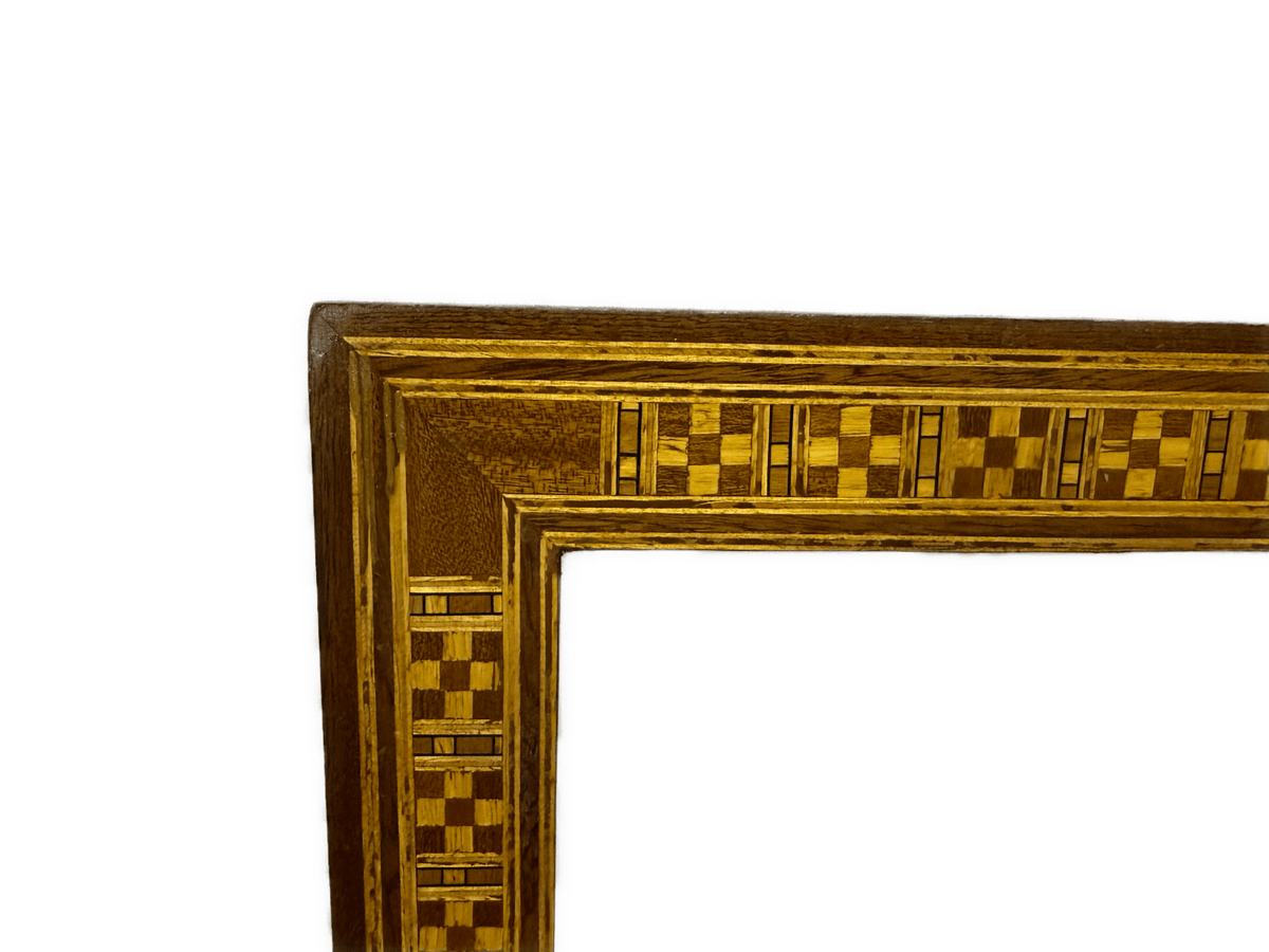 Handmade Wooden Picture Frame with Geometric Wood Inlay - Laila Hand Made Gifts