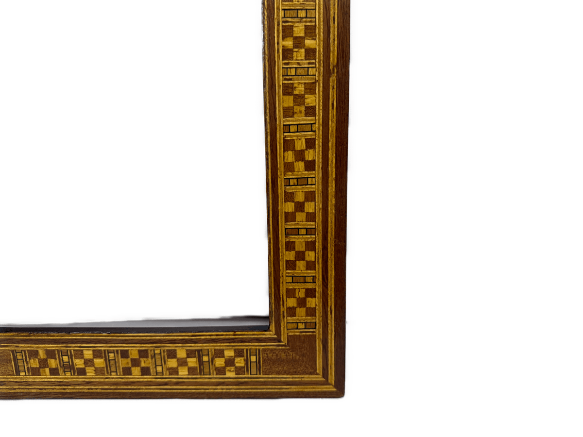 Handmade Wooden Picture Frame with Geometric Wood Inlay - Laila Hand Made Gifts