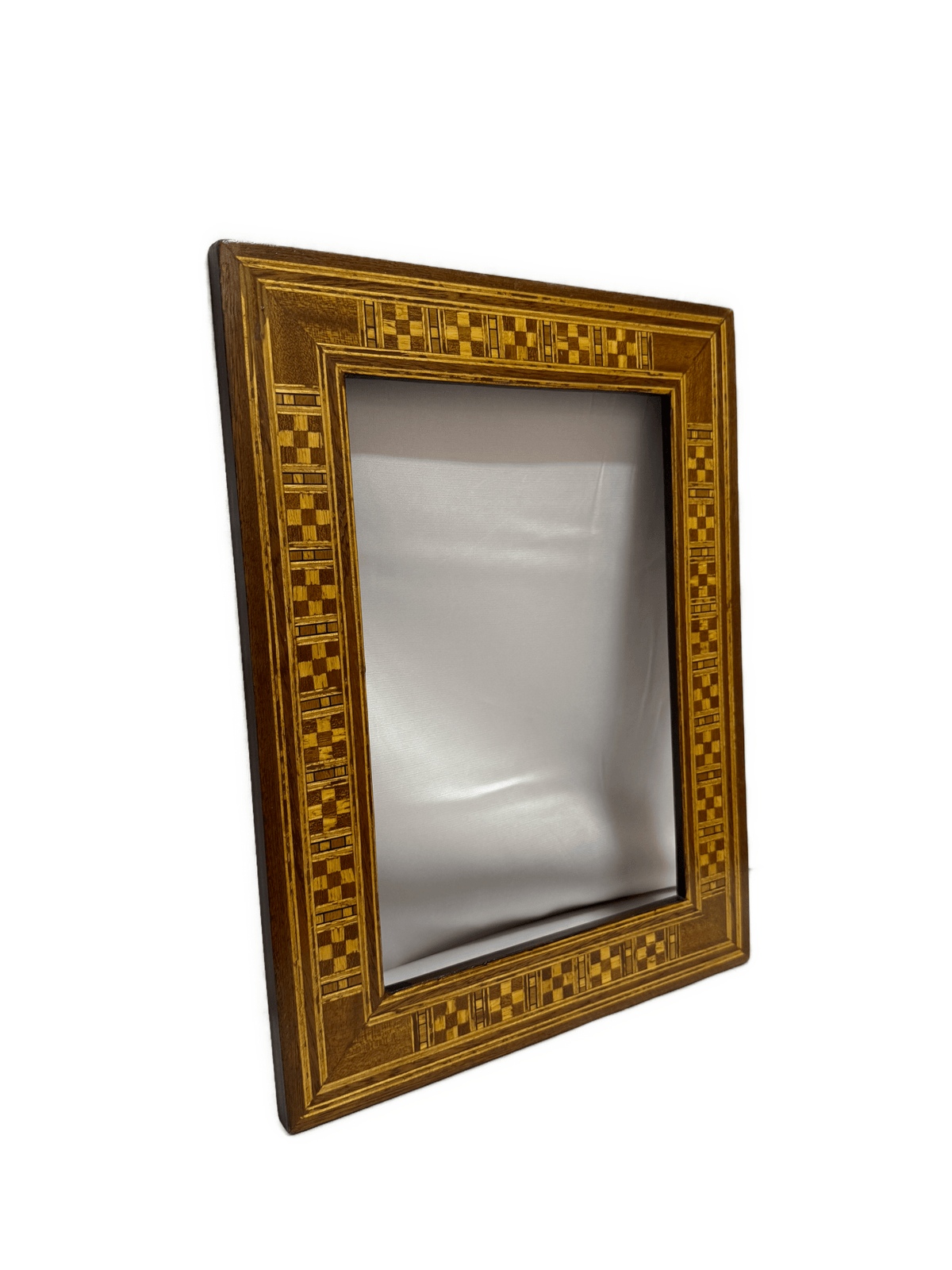 Handmade Wooden Picture Frame with Geometric Wood Inlay - Laila Hand Made Gifts