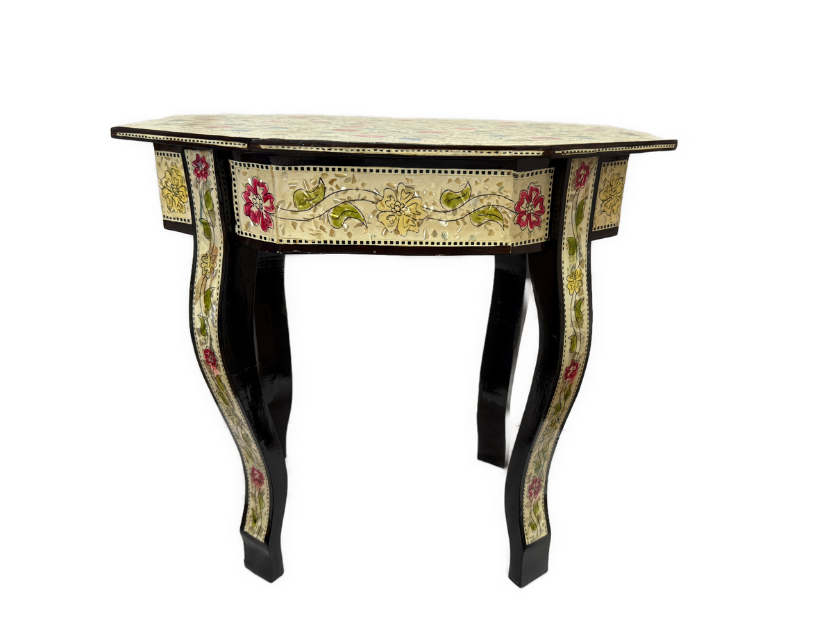 Handmade Egyptian Mother of Pearl Inlay End Table