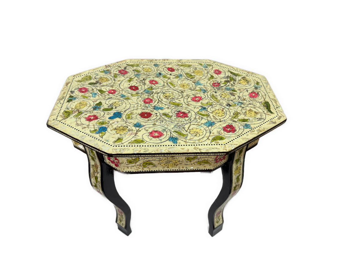 Handmade Egyptian Mother of Pearl Inlay End Table